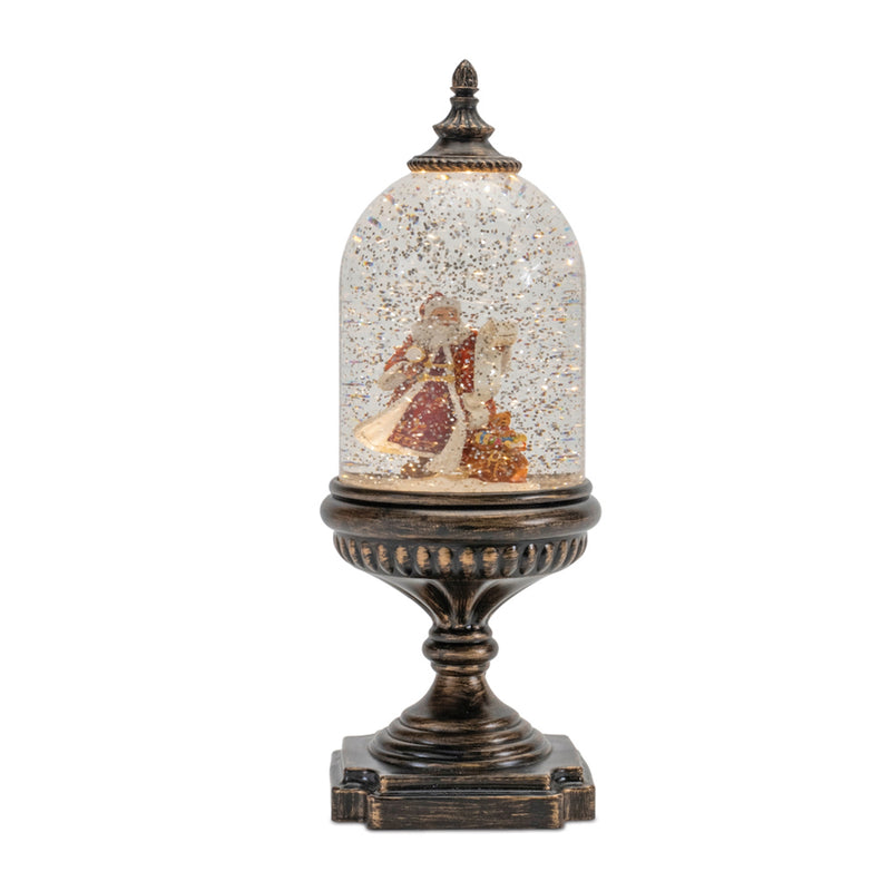 12.5" Santa Pedestal Snow Globe Lantern