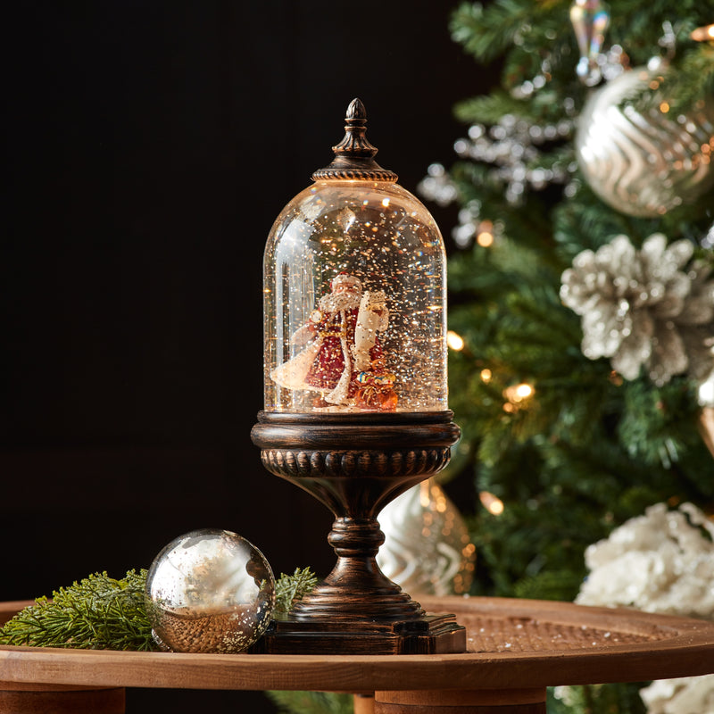Santa Pedestal Snow Globe Lantern