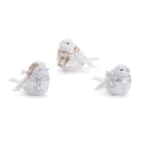 Gold and Silver Accent Winter Birds