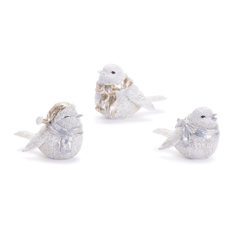 Gold and Silver Accent Winter Birds