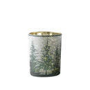 Winter Trees Glass Candle Holders