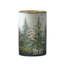 Winter Trees Glass Candle Holders