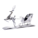 Shiny Metal Reindeer and Sleigh Figurine