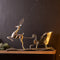 Shiny Metal Reindeer and Sleigh Figurine