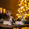 11" Deer with Wreath Scarf Figurines