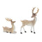 3.5-5.5" Natural Glittered Deer Figurines