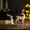 3.5-5.5" Natural Glittered Deer Figurines