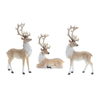 10-13.5" Natural Deer Figurines