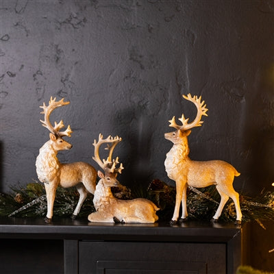 10-13.5" Natural Deer Figurines