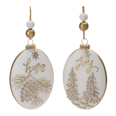 5" 'Hope and Joy' Glass Ornament