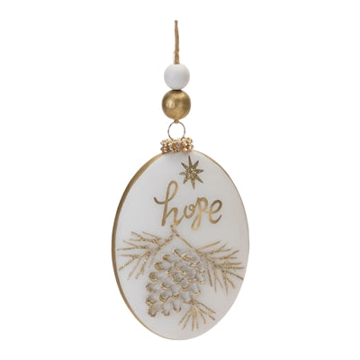 5" 'Hope and Joy' Glass Ornament