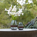 7.5" Designer Wood Wrapped Glass Vase