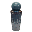 29" Blue Glazed Globe Fountain