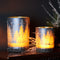 Winter Night Glass Candle Holders