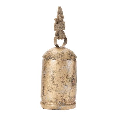 5.5-6.5" Distressed Gold Bell Ornament