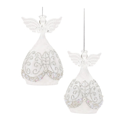 4-5" Teardrop Angel Glass Ornament