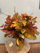 19" Fall Leaf with Berries Bush