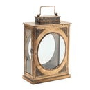 17.5"H Antique Gold Ornate Metal Lantern