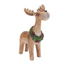 11.5" Whimsical Moose with Wreath Figurine