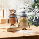 5.75-6.5" Whimsical Bird and Owl Winter Figurine