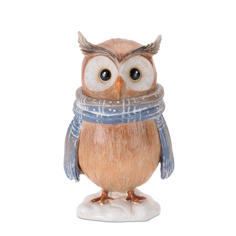 5.75-6.5" Whimsical Bird and Owl Winter Figurine