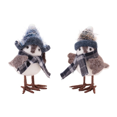 6" Winter Birds with Hats Figurines
