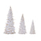 7.75-15.5" Gold Accent White Holiday Tree Figurines