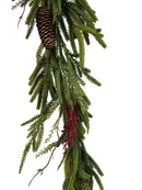 72" Austrian Pine with Berries Mix Garland