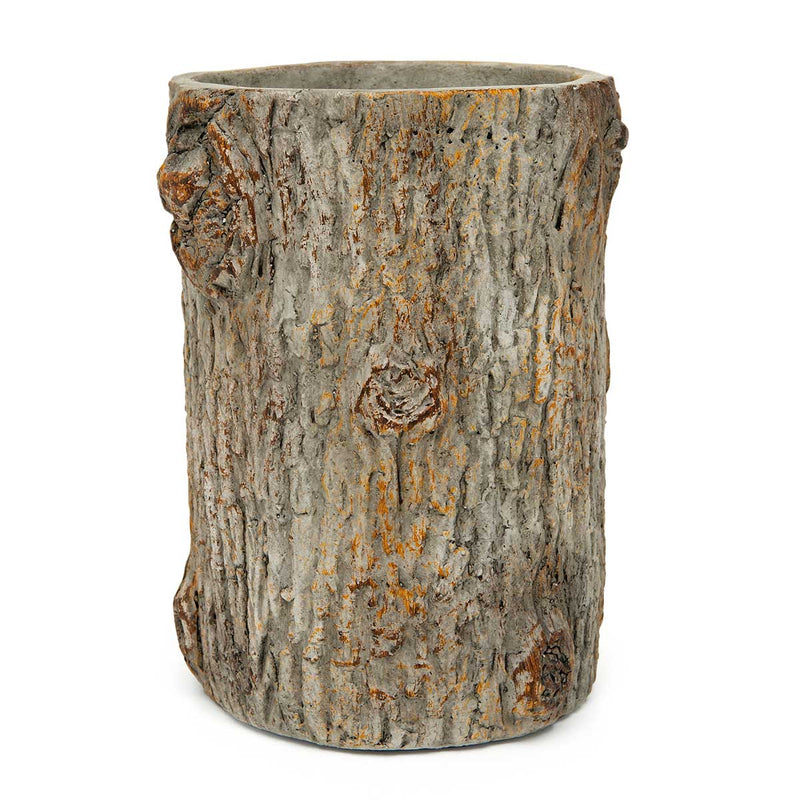 7" Tree Trunk Cement Pot