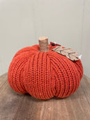 7"D Fabric Harvest Pumpkin Decor