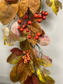 6' Fall Leaf with Berries Garland
