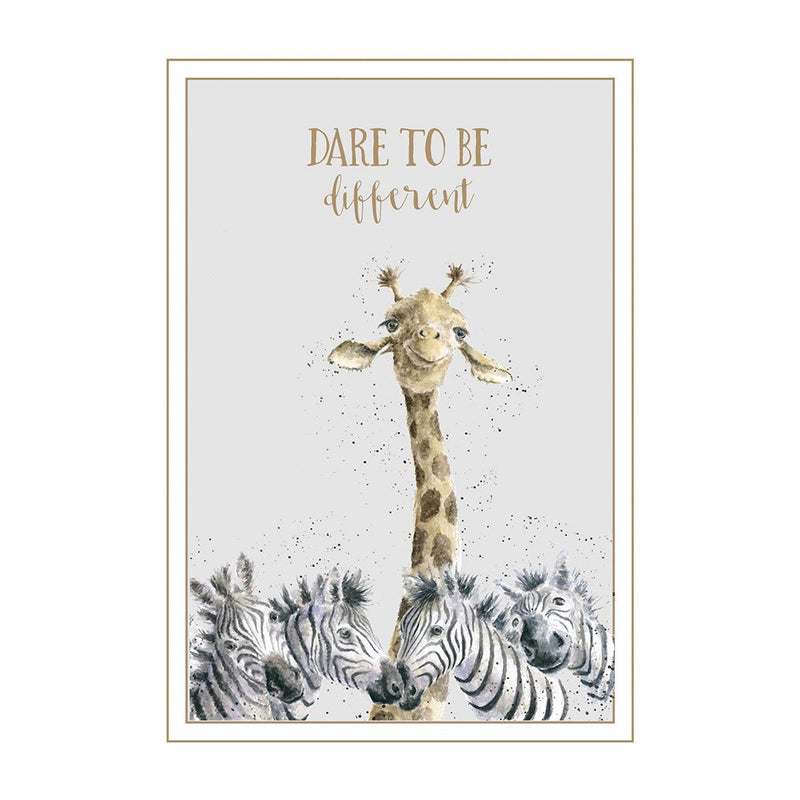 'Dare to be Different' Giraffe and Zebra Card