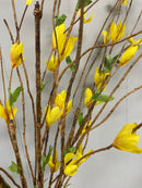 39" Yellow Forsythia Faux Bush