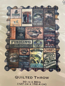 Fishing, 50" x 60" Quilted Throw