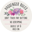"Passenger Rules" Round Car Coaster