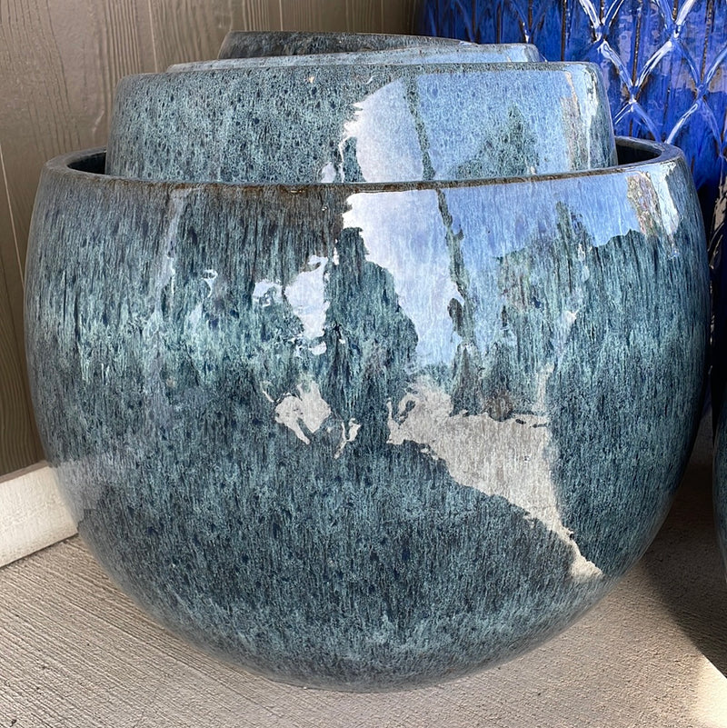 Sky Blue Glazed Planter