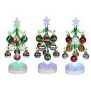 LED Glass Christmas Tree with Ornaments