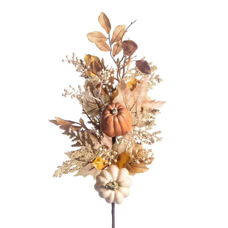 30" Pumpkin-Leaf-Berry Fall Spray