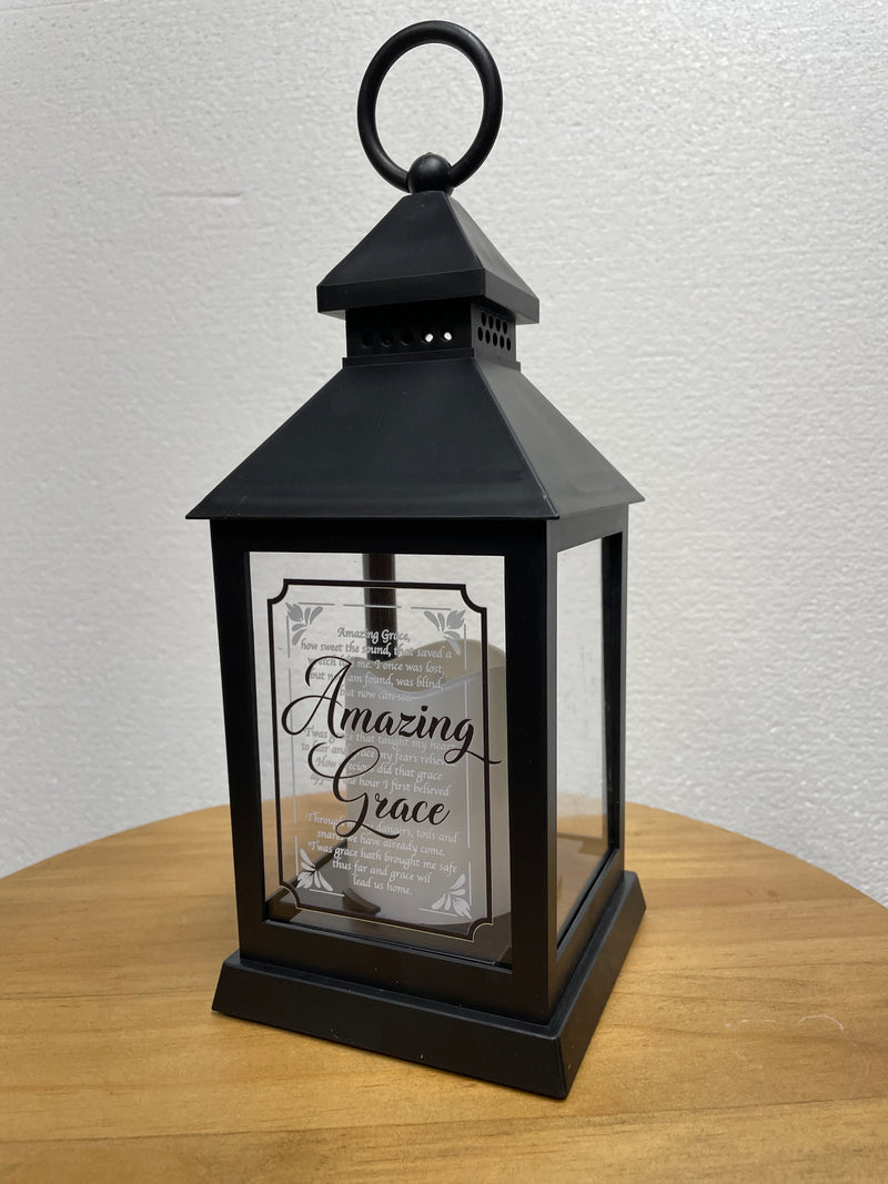 11" 'Amazing Grace' Sympathy Lantern