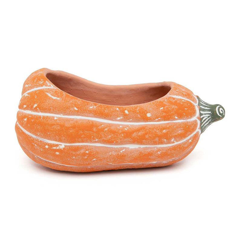 9" Oval Pumpkin Cement Pot