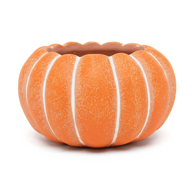 6" Round Pumpkin Cement Pot