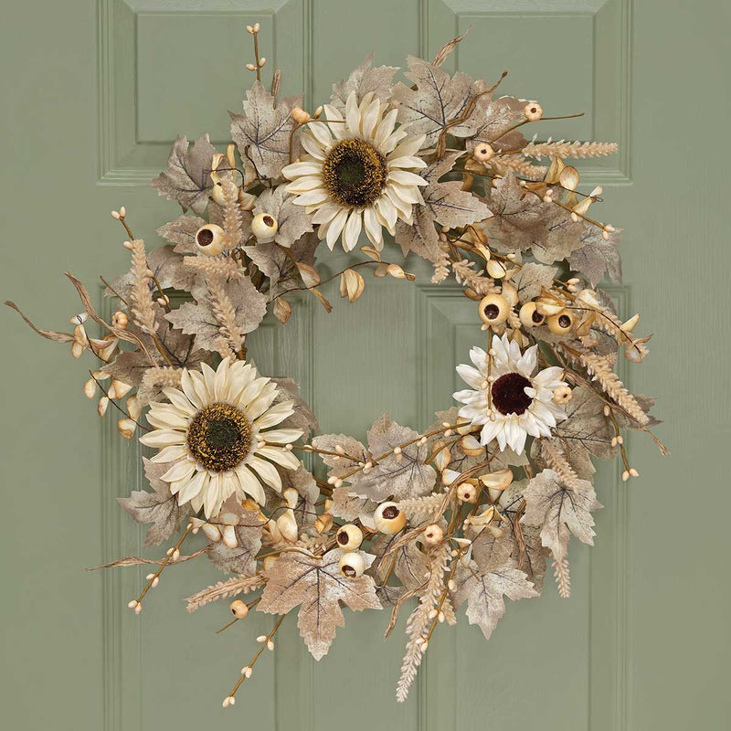 24" Autumn Sunflower Chic Wreath