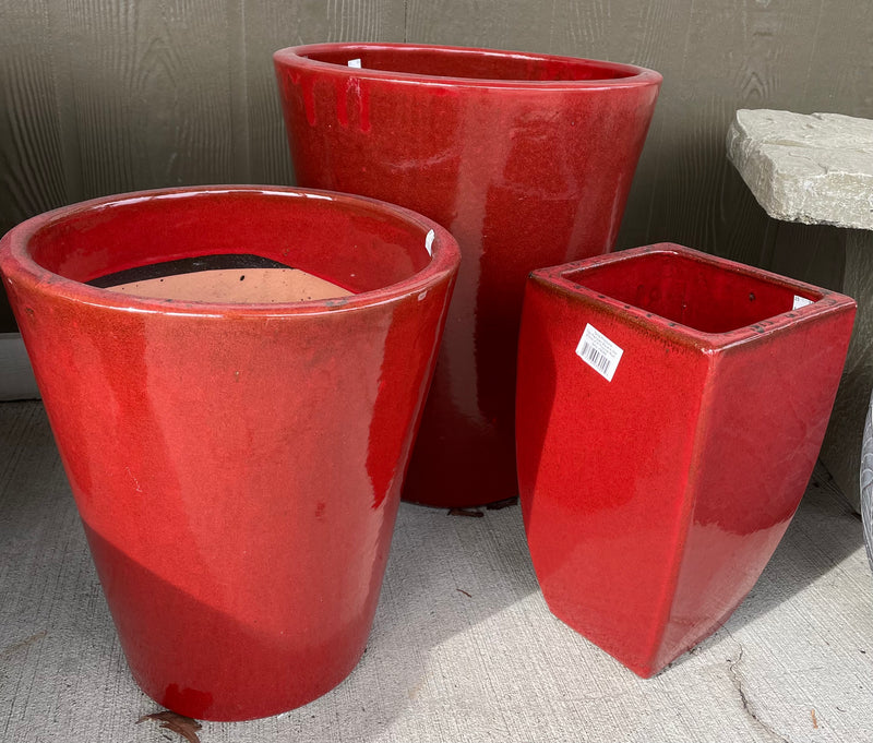 Tall Parisian Square Glazed Planter