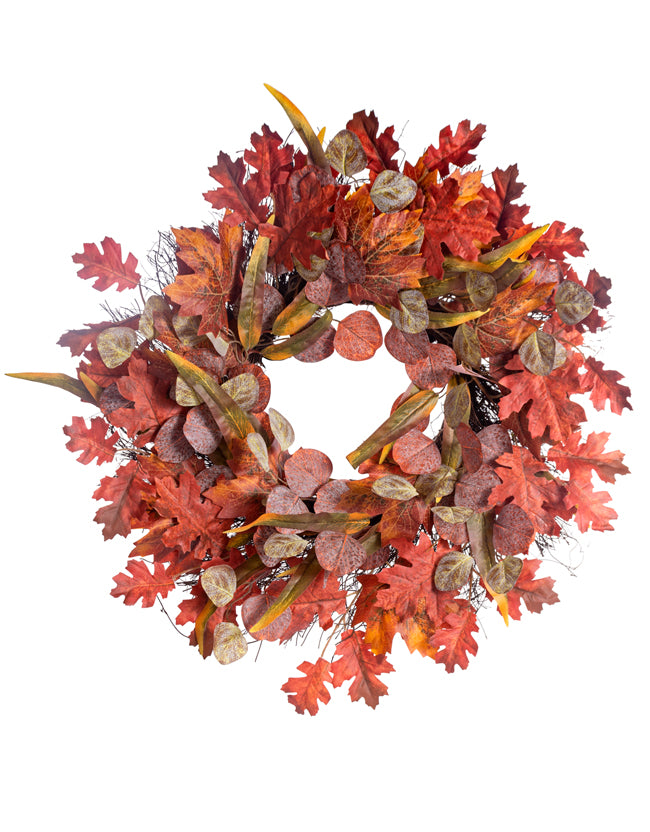 24" Fall Leaf Mix Wreath