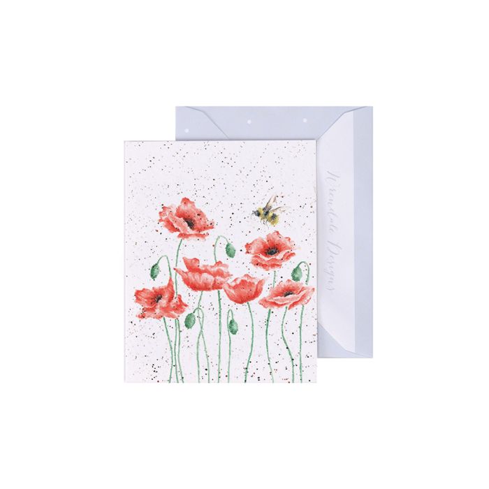 'Poppies and Bee' Gift Enclosure Card