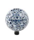 10″ Blue Triangle and Square Glass Globe
