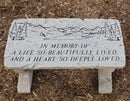 "In Memory" Mountain Stone Bench