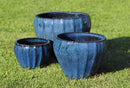 Lakeside Blue Glazed Planter