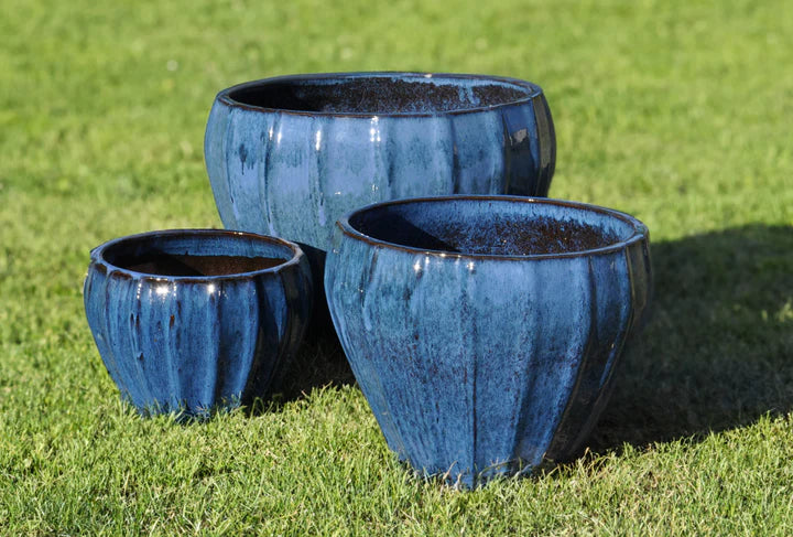 Lakeside Blue Glazed Planter