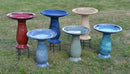 Summer Swirl Clay Birdbath